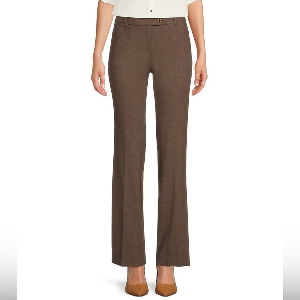 Calvin Klein Dress Pants, Mid Rise Modern Fit Straight Leg Pants, size 8, brown